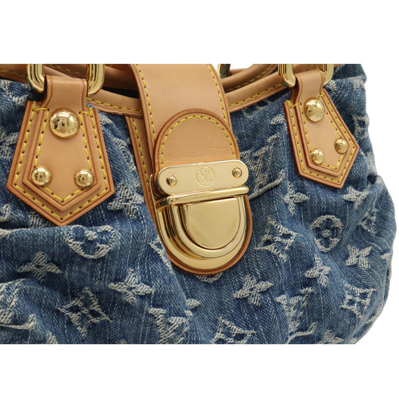 Louis Vuitton Monogram Denim Pleaty Handbag Mini Bag Blue - Picture 7 of 7